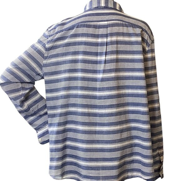Chaps Cotton Blue & White Striped Shirt Women's Sz XL #253i - Picture 5 of 7